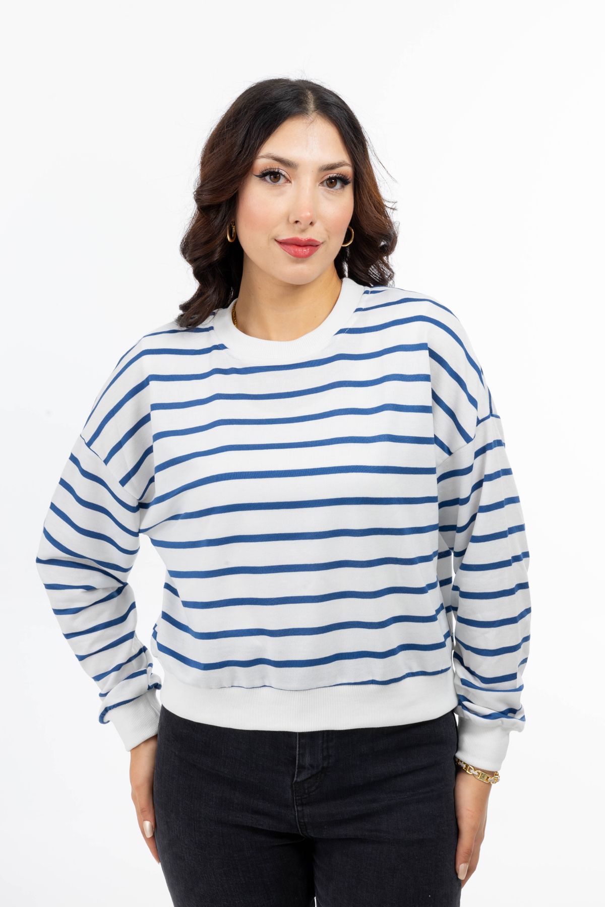 Yüksel Ergül 5949 Çizgili Sweatshirt image