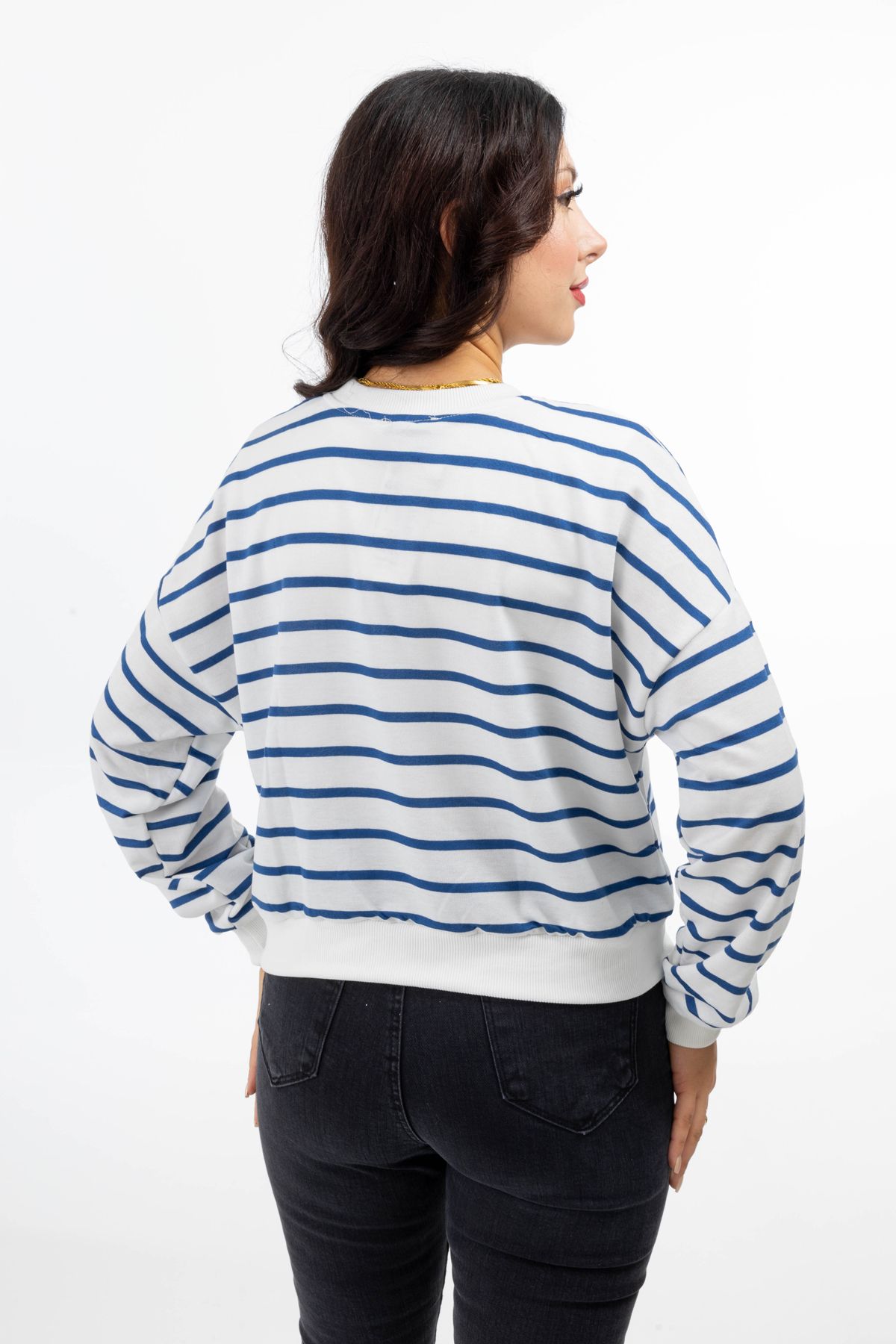 Yüksel Ergül 5949 Çizgili Sweatshirt