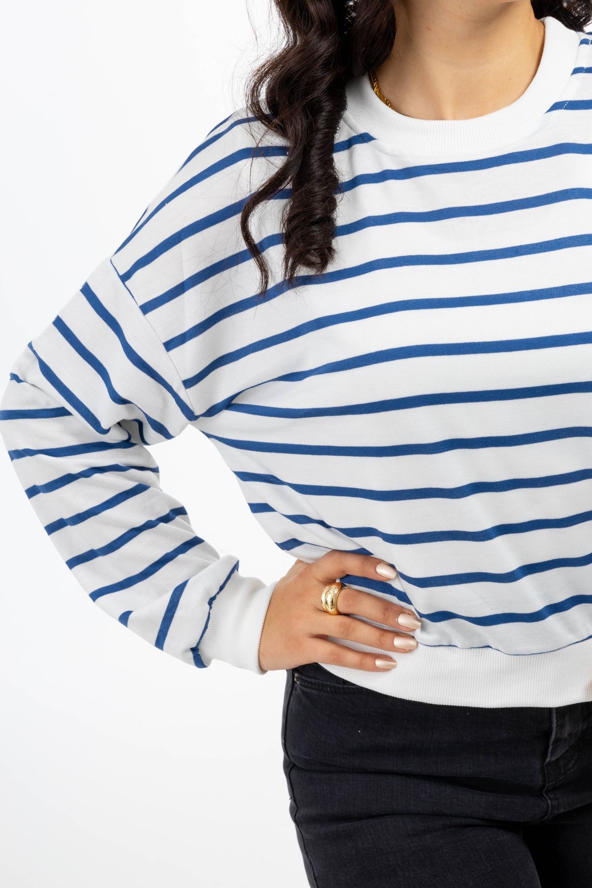 Yüksel Ergül 5949 Çizgili Sweatshirt