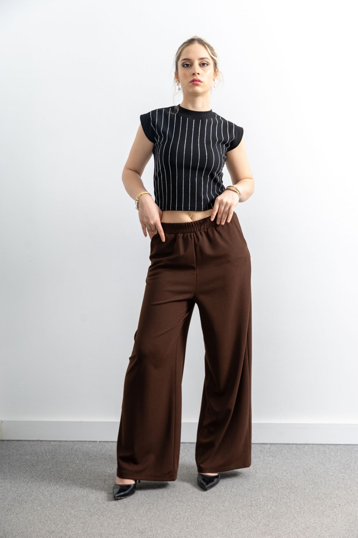 Kadın Scuba Krep Oversize Kesim Pantolon