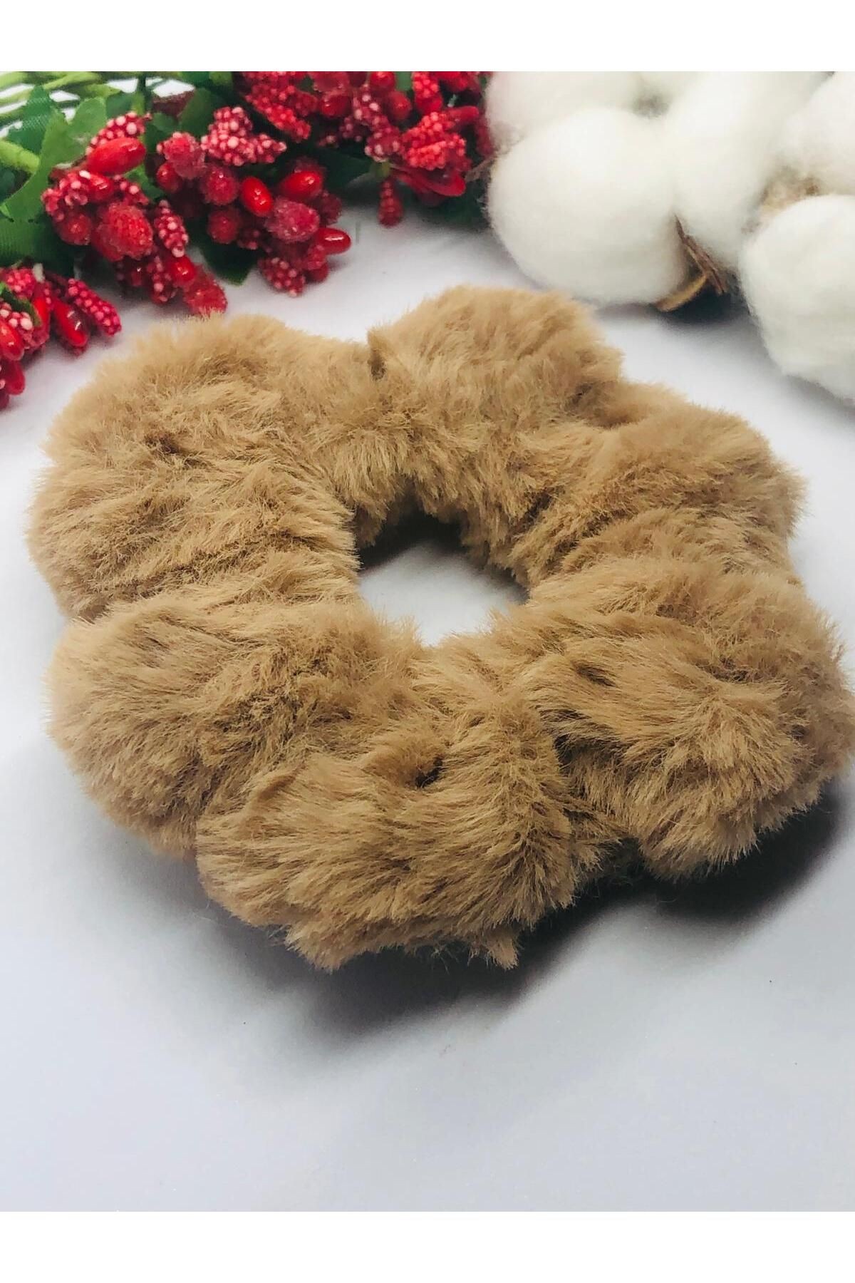 KAHVERENGİ PELUŞ LASTİK TOKA