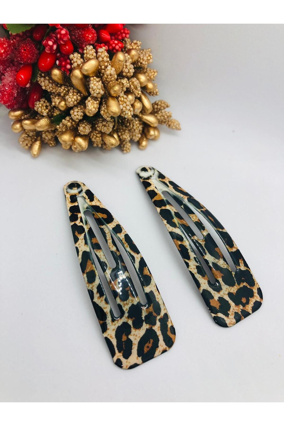 ÇITÇITLI LEOPAR DESENLİ SAÇ TOKASI 2'Lİ