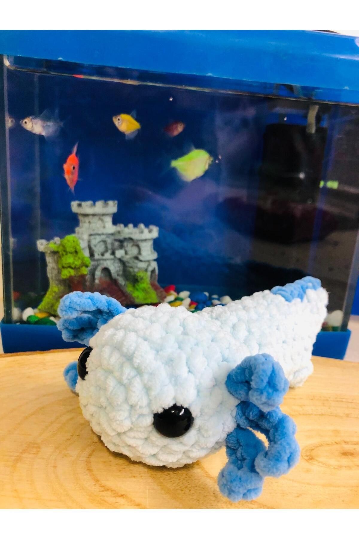 Sevimli Mavi Axolotl Amigurumi Oyuncak  (18cm)