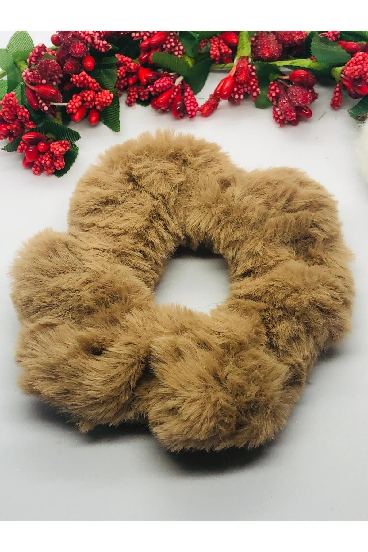 KAHVERENGİ PELUŞ LASTİK TOKA