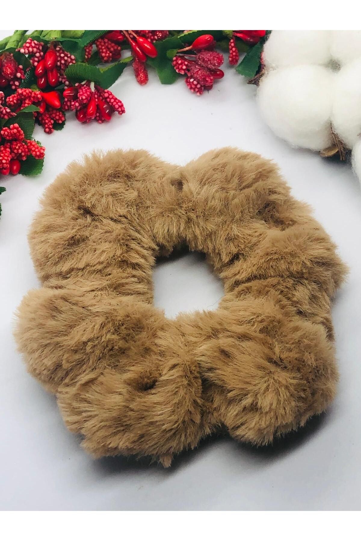 KAHVERENGİ PELUŞ LASTİK TOKA