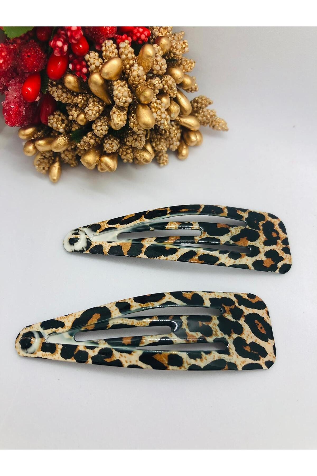 ÇITÇITLI LEOPAR DESENLİ SAÇ TOKASI 2'Lİ