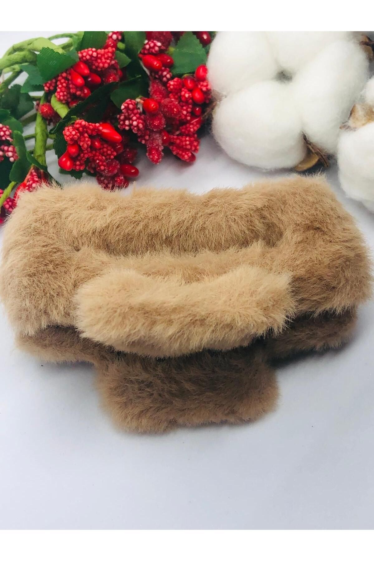 KAHVERENGİ PELUŞ MANDAL TOKA (BÜYÜK BOY)