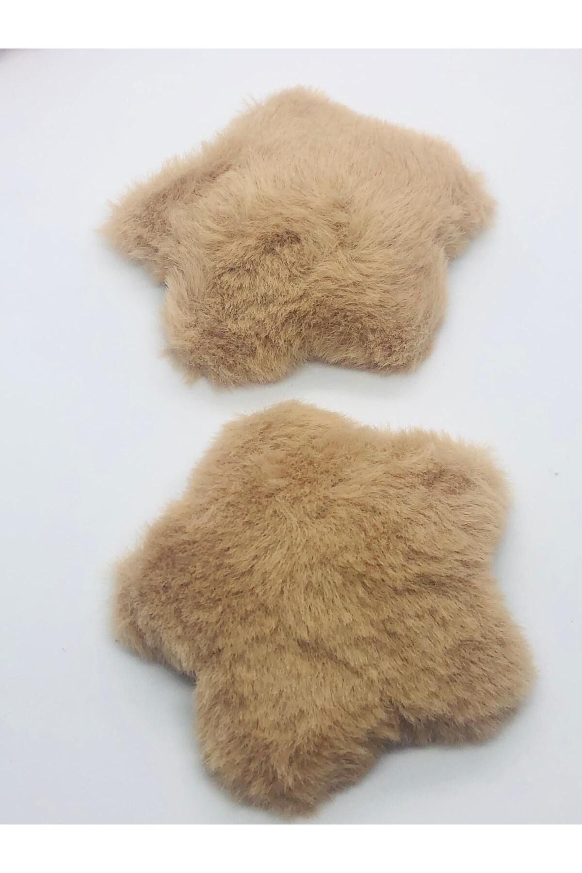 KAHVERENGİ PELUŞ YILDIZLI ÇITÇIT SAÇ TOKASI 2'Lİ