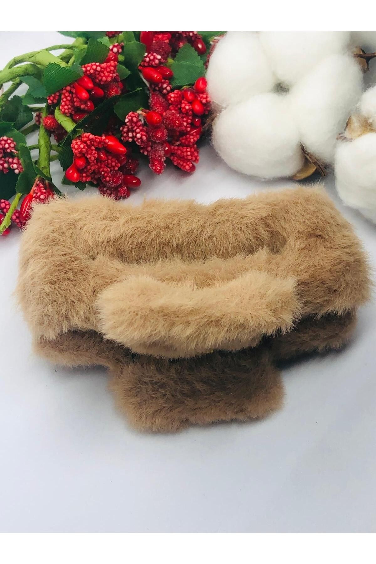 KAHVERENGİ PELUŞ MANDAL TOKA (BÜYÜK BOY)