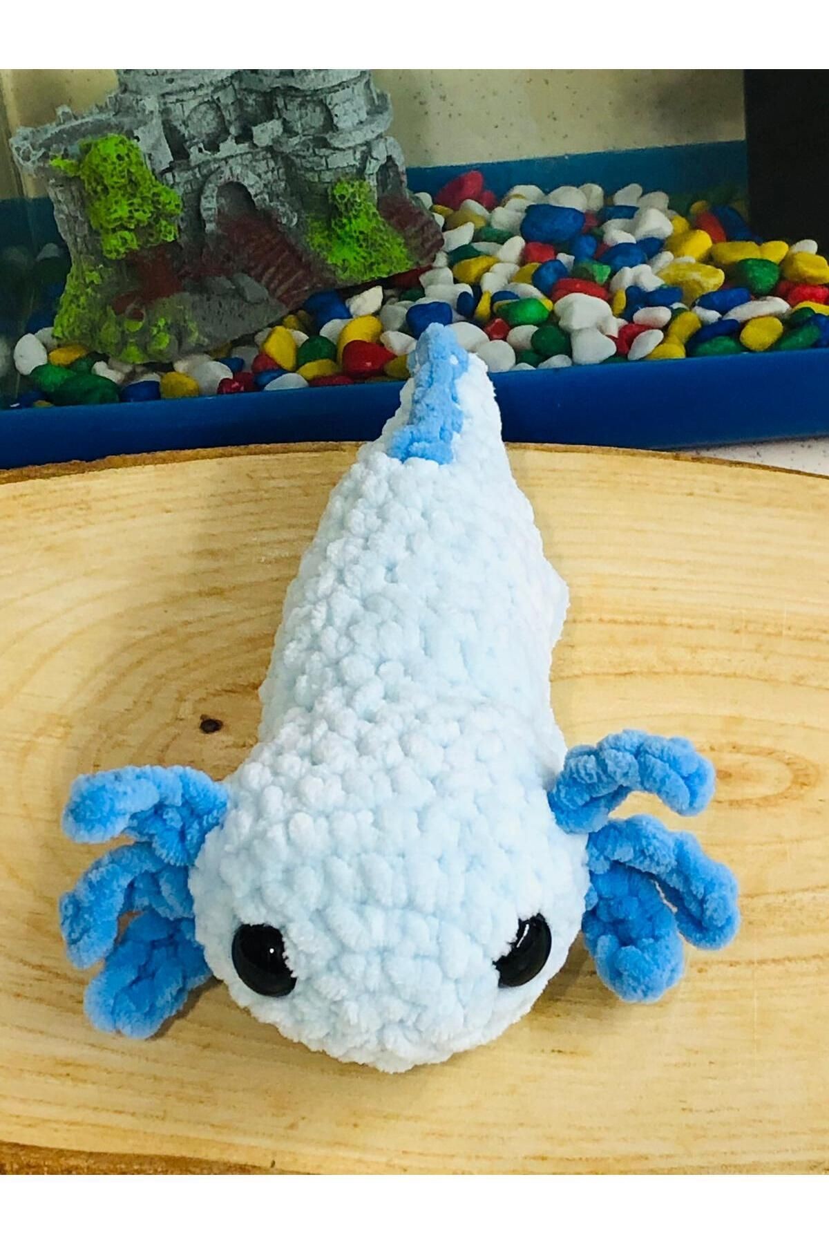 Sevimli Mavi Axolotl Amigurumi Oyuncak  (18cm)