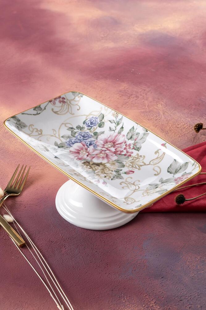 Rosa Ayaklı Sunum Tabağı - 28 cm