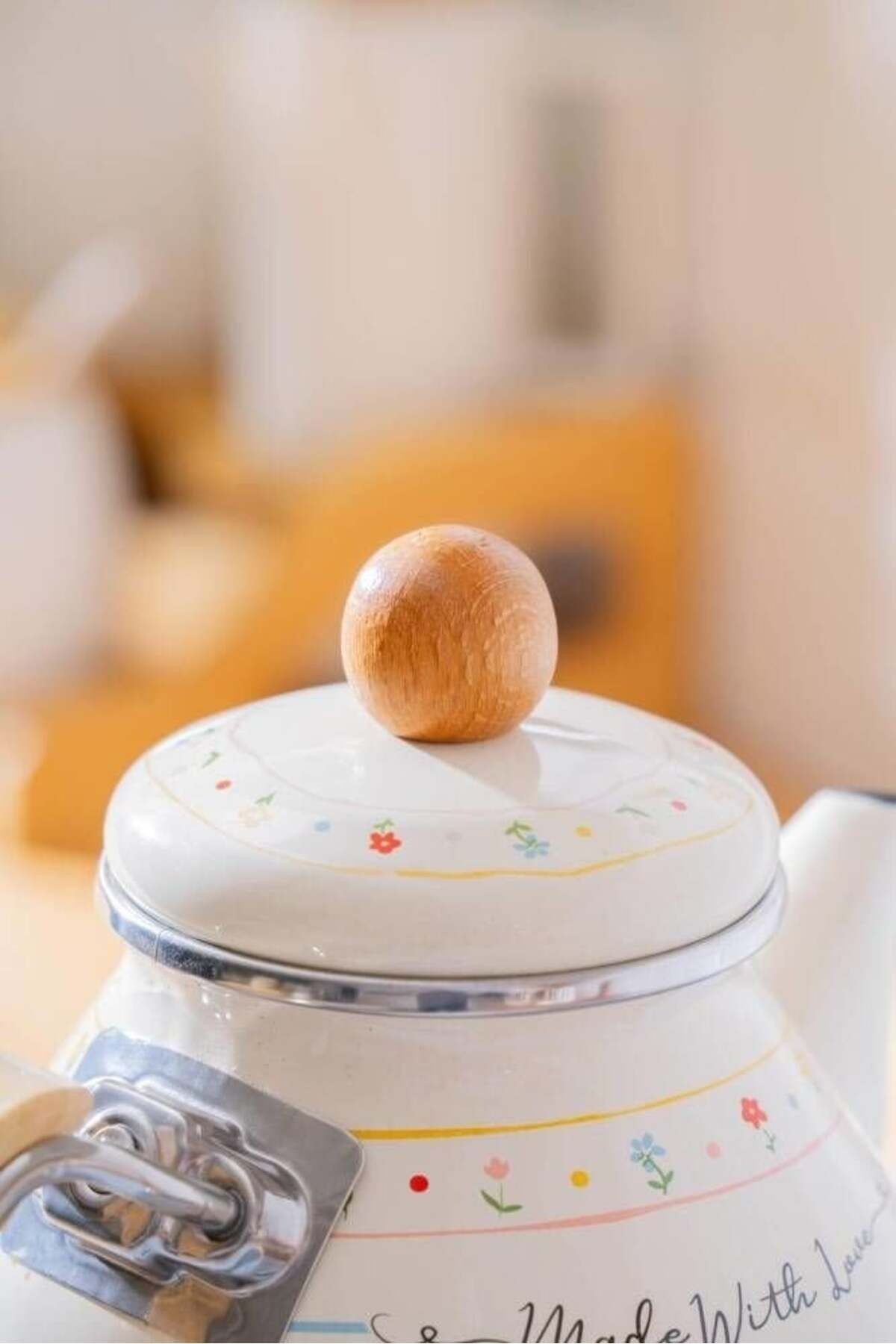 Made With Love Model Alt Üst Emaye Çaydanlık Takımı