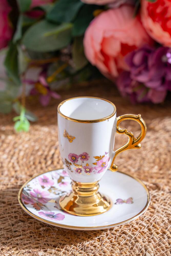 Parlin 6 Kişilik Kahve Fincanı Takımı (Pembe) - 90 ml