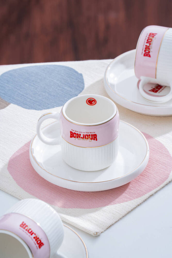 Adonis Pink 6 Kişilik Kahve Fincan Takımı - 100 ml