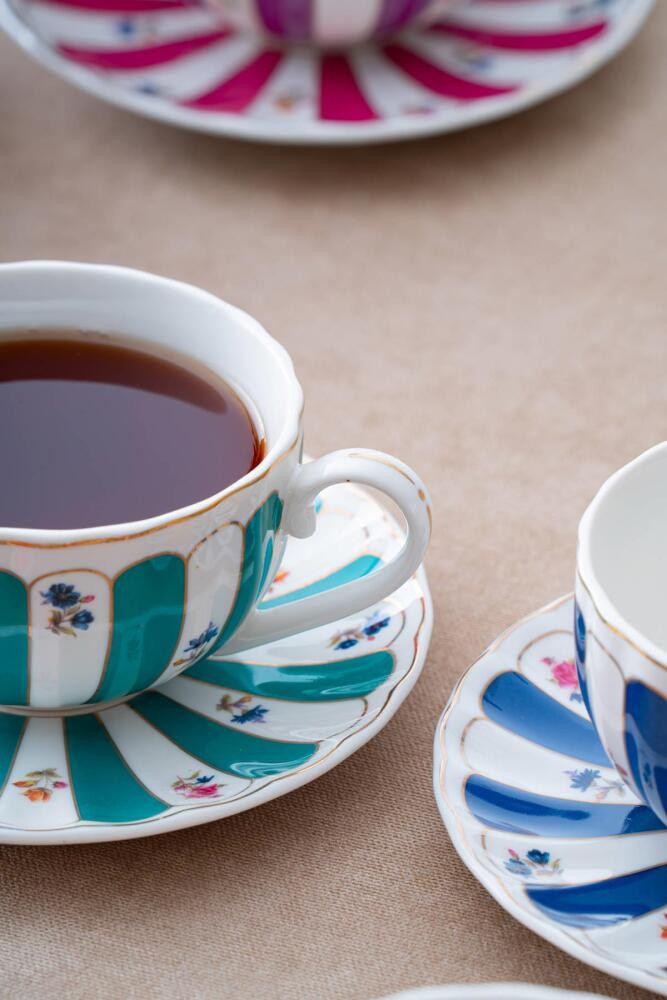 Çay&Nescafe Boy 6 Kişilik Porselen Fincan Seti 