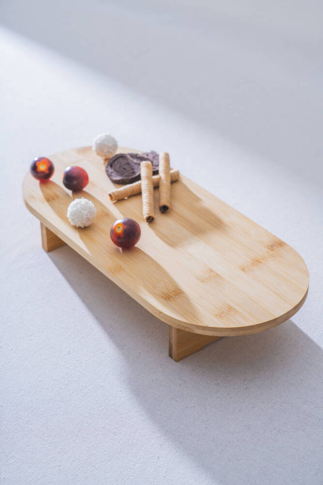 Bambu Ayaklı Oval Sunumluk - 39.5 cm