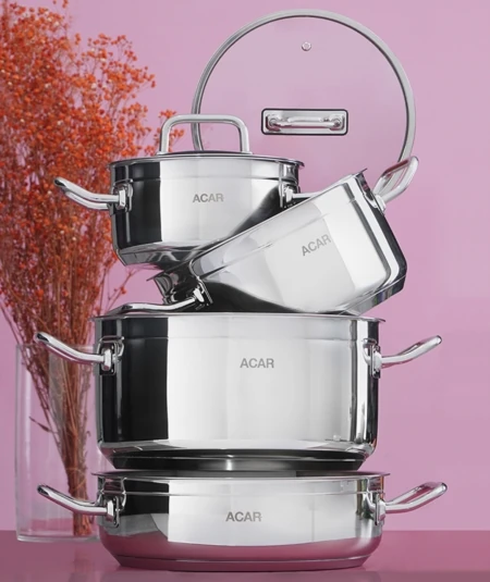 Karat Merkür 8 Parça Çelik Tencere Seti