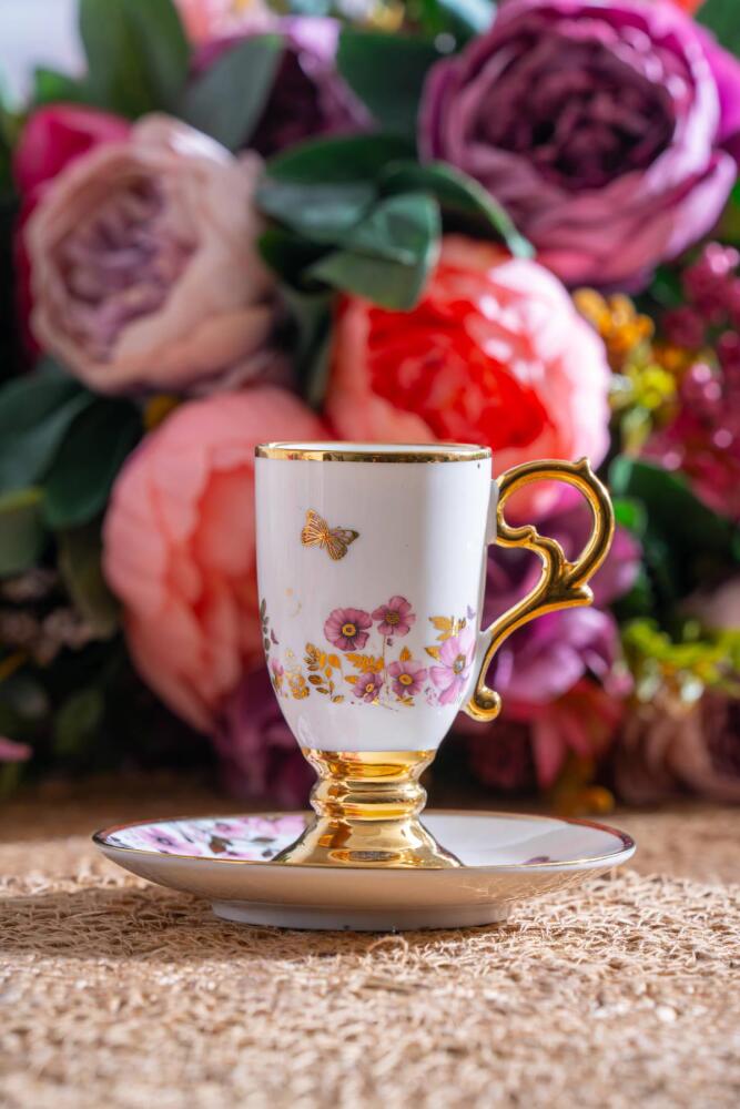 Parlin 6 Kişilik Kahve Fincanı Takımı (Pembe) - 90 ml