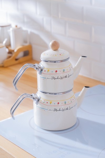 Made With Love Emaye Mini Çaydanlık Takımı