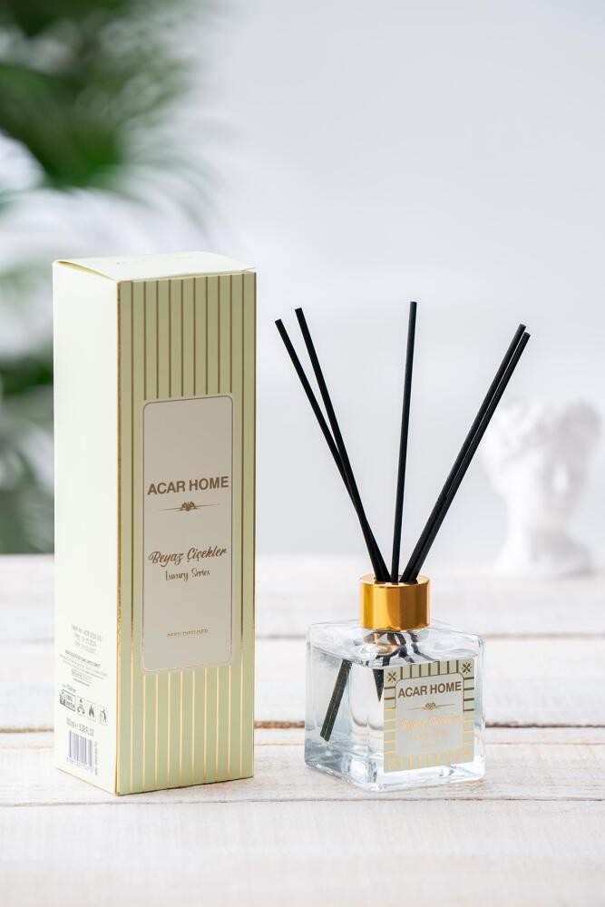Beyaz Çiçekler Çubuklu Oda Kokusu - 100 ml