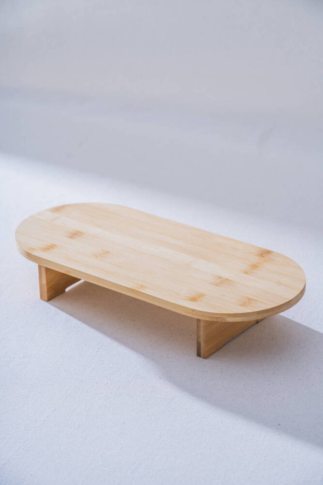Bambu Ayaklı Oval Sunumluk - 39.5 cm