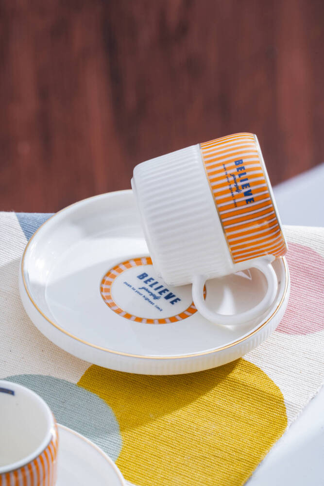 Adonis Orange 6 Kişilik Kahve Fincan Takımı - 100 ml