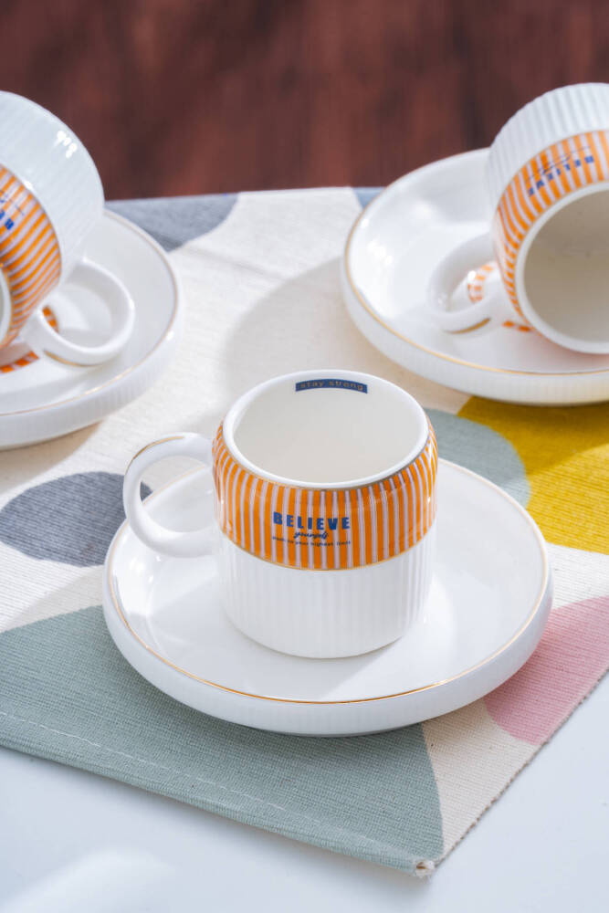 Adonis Orange 6 Kişilik Kahve Fincan Takımı - 100 ml