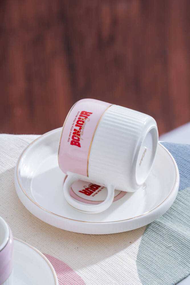 Adonis Pink 6 Kişilik Kahve Fincan Takımı - 100 ml