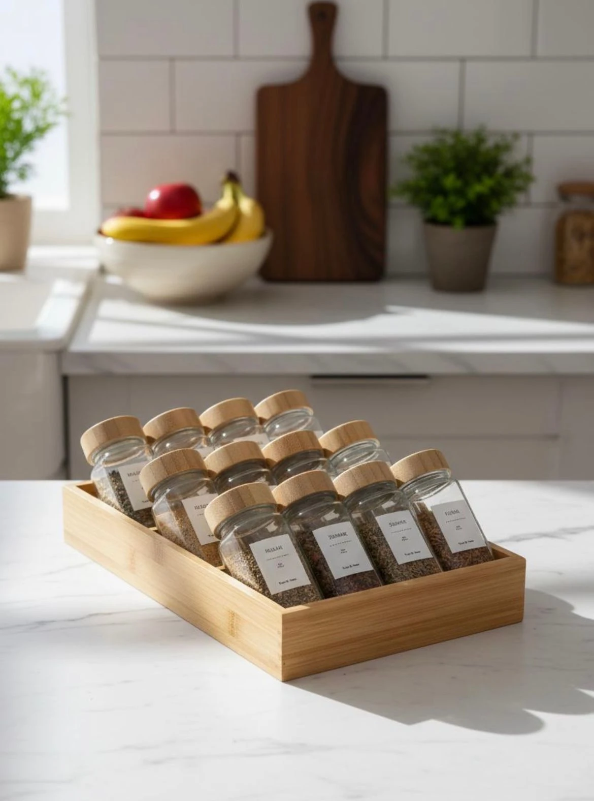 Bambu Kapaklı 12'li Baharatlık