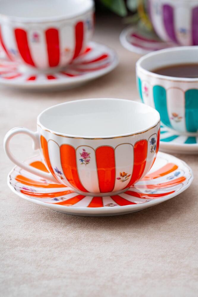 Çay&Nescafe Boy 6 Kişilik Porselen Fincan Seti 