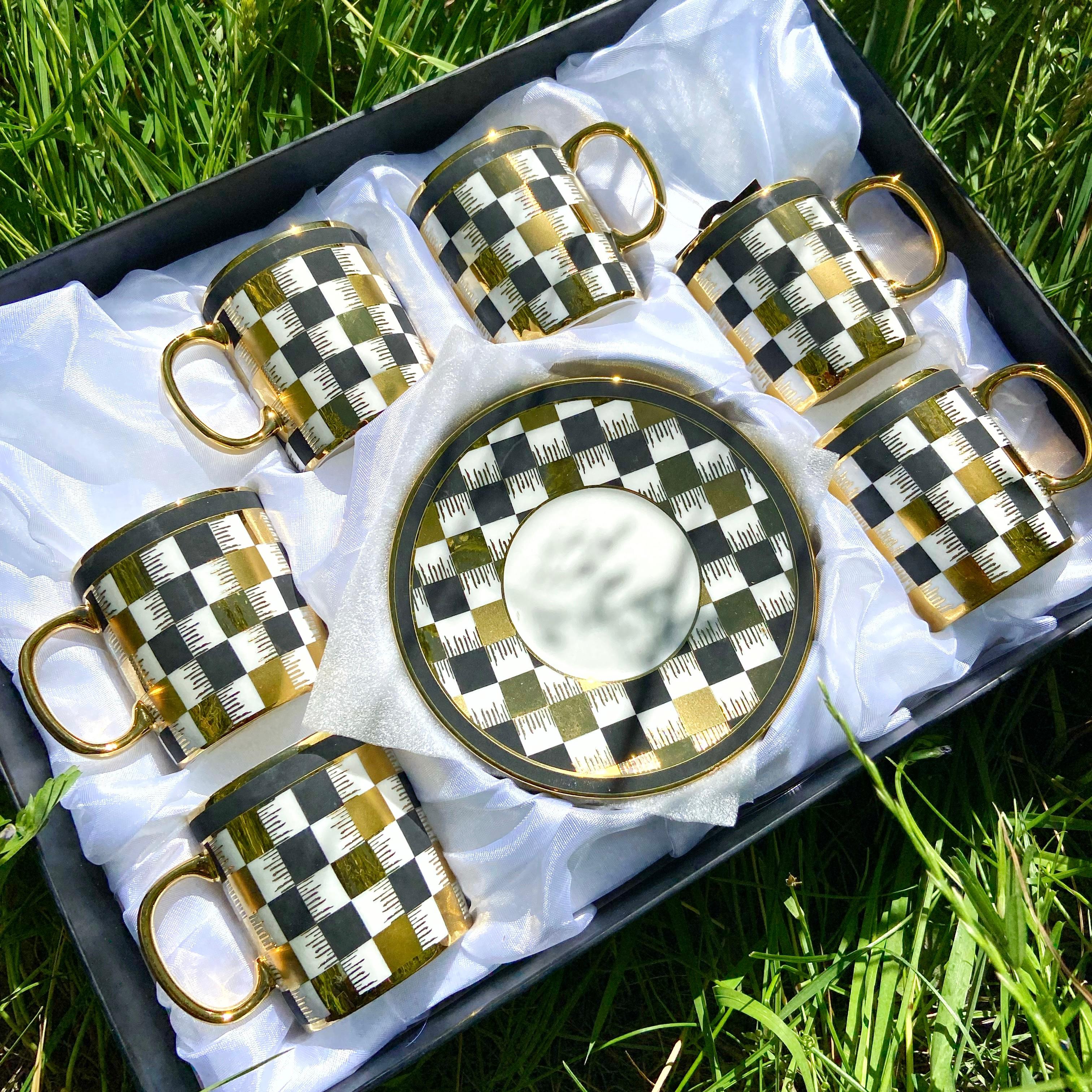 Acar Markei 6 Kişilik Porselen Türk Kahvesi Takımı