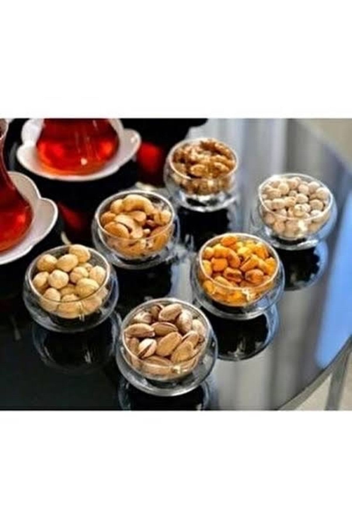 6lı Çift Cidarlı Sunumluk Lokumluk Çerezlik Drajelik 50cc Çift Cidarlı