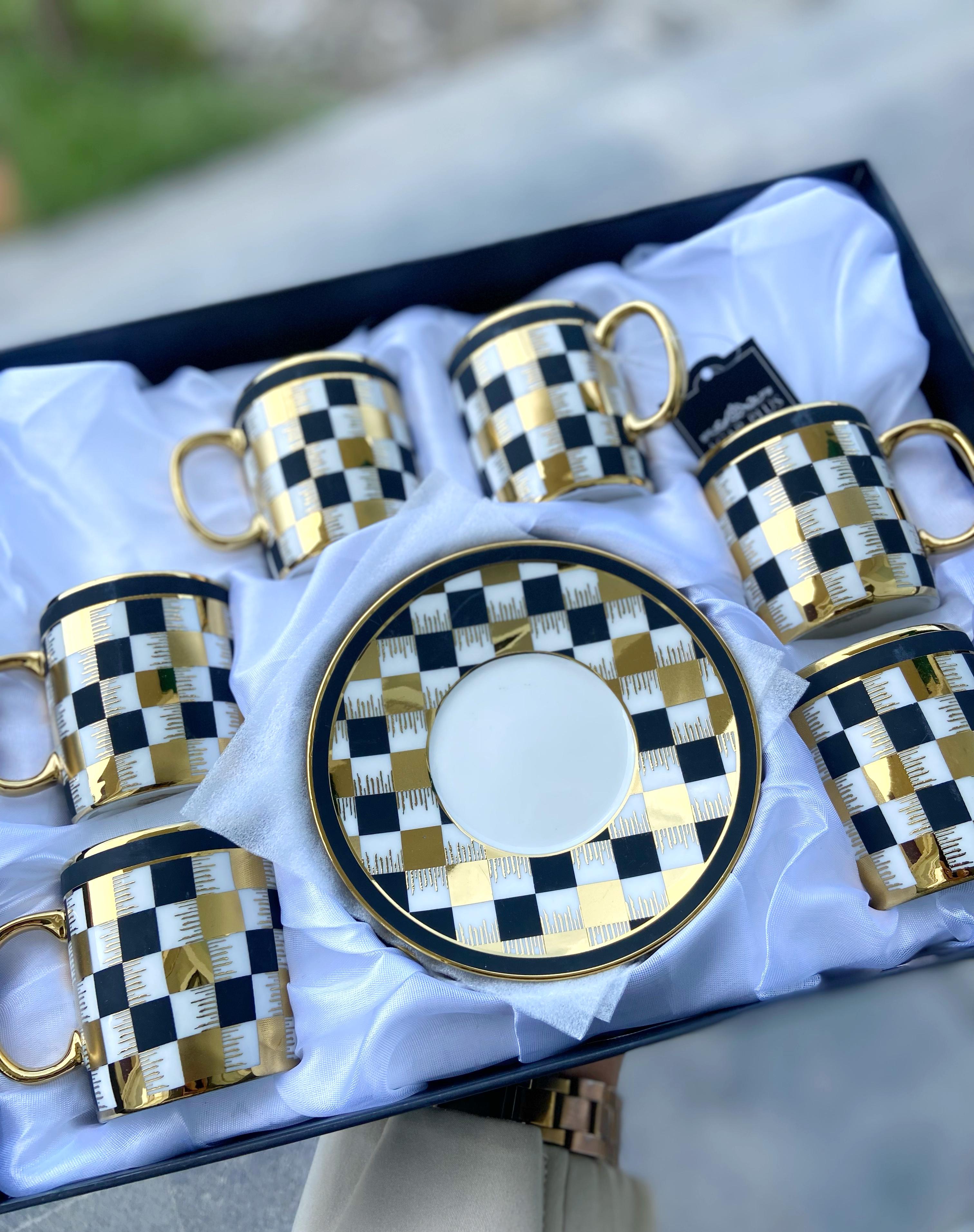 Acar Markei 6 Kişilik Porselen Türk Kahvesi Takımı