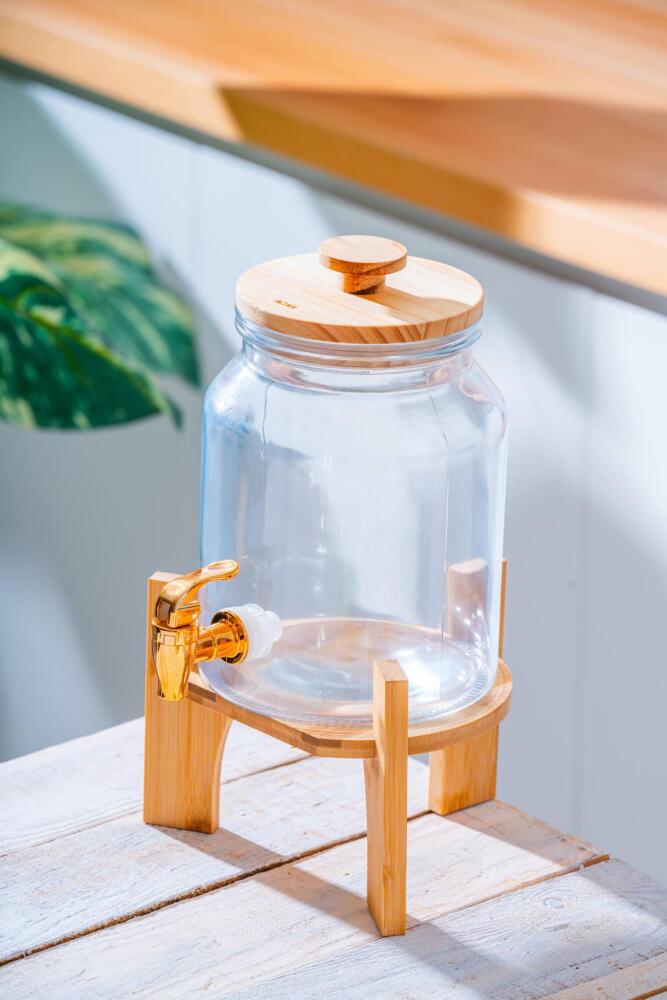 Bambu Standlı Cam Sebil - 3 lt