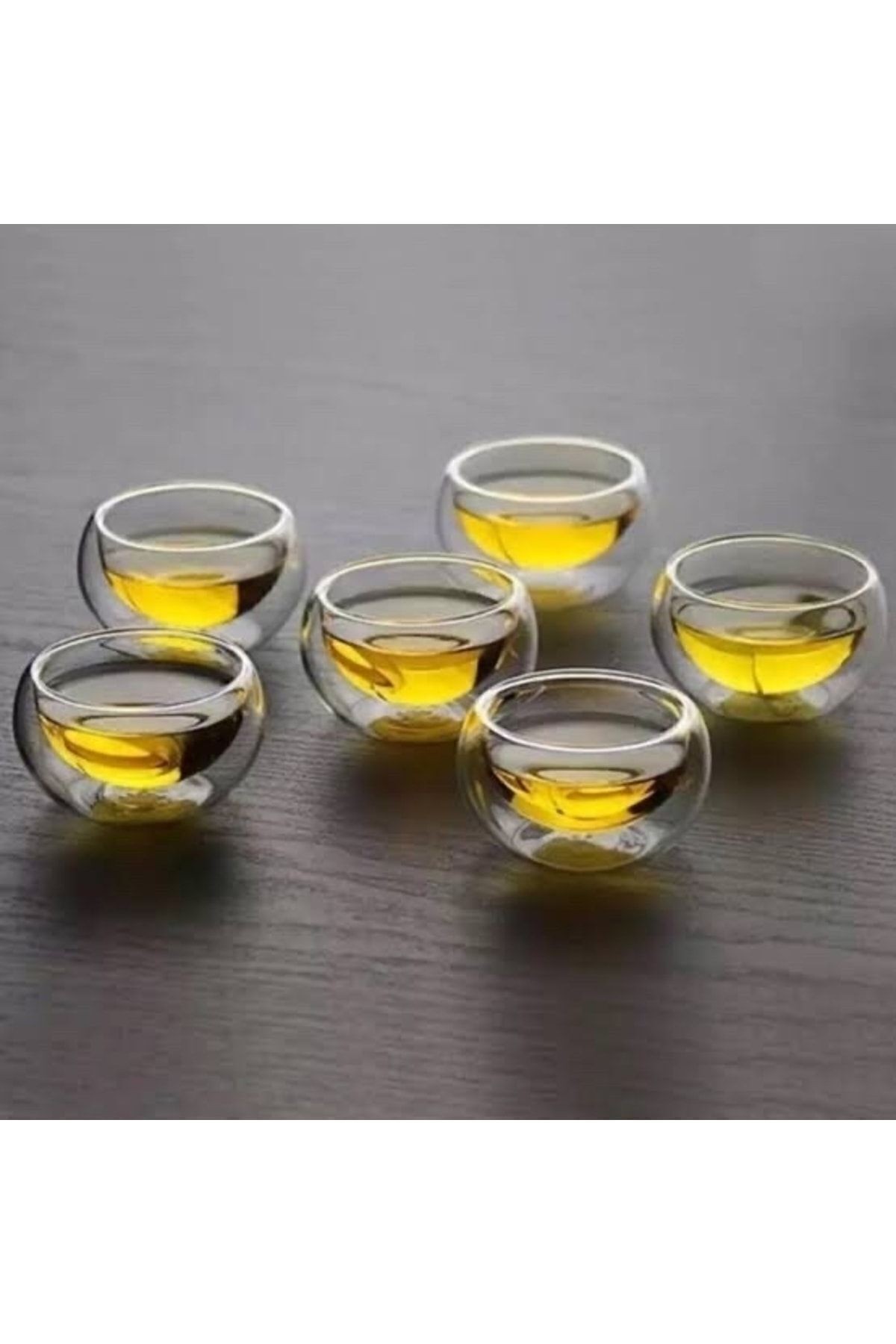 6lı Çift Cidarlı Sunumluk Lokumluk Çerezlik Drajelik 50cc Çift Cidarlı