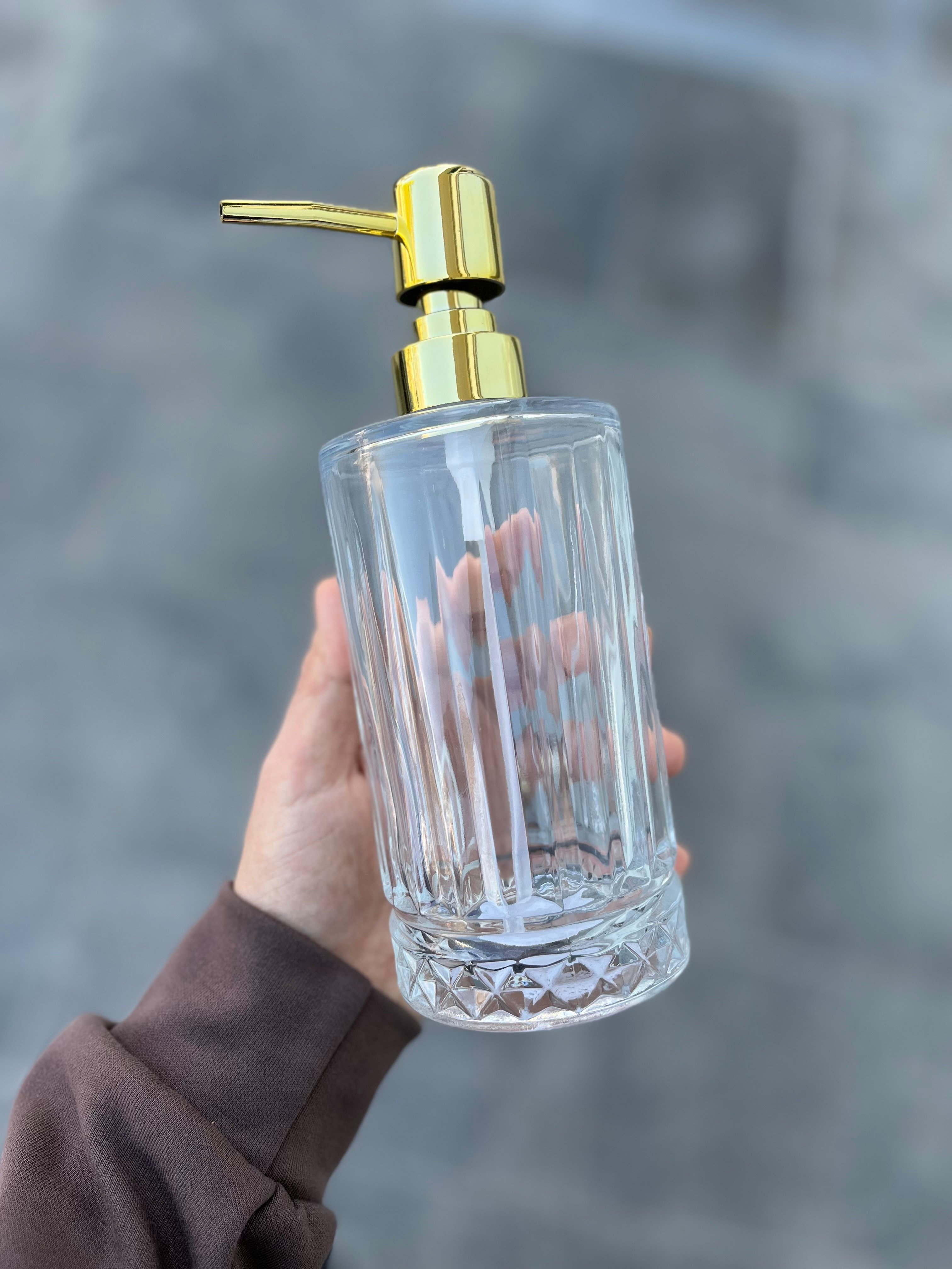 Gold Detaylı Kristal Cam Sıvı Sabunluk