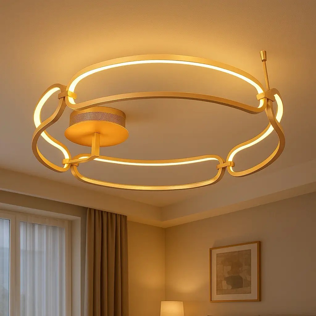 Özcan Aydınlatma 5690-1 Yuvarlak Modern LED Plafonyer Avize - Sarı