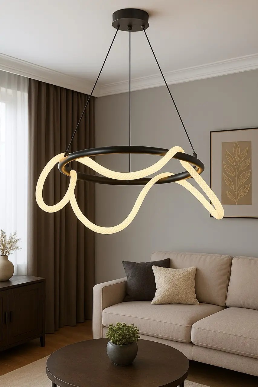 Özcan Aydınlatma 3240-2A Yuvarlak 60 cm Hortum Led Avize