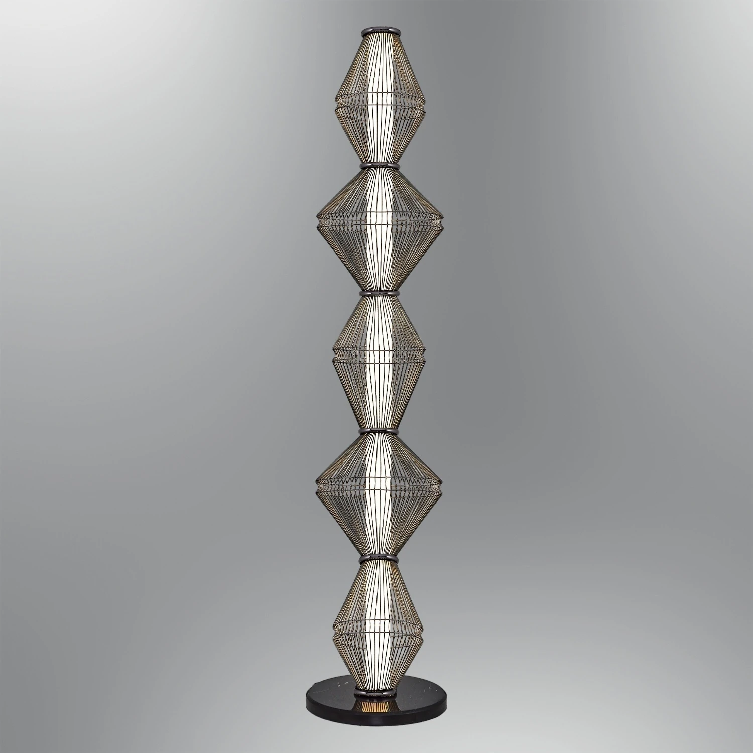 Özcan Aydınlatma Trian Large Dekoratif Kafesli Lambader - Platin