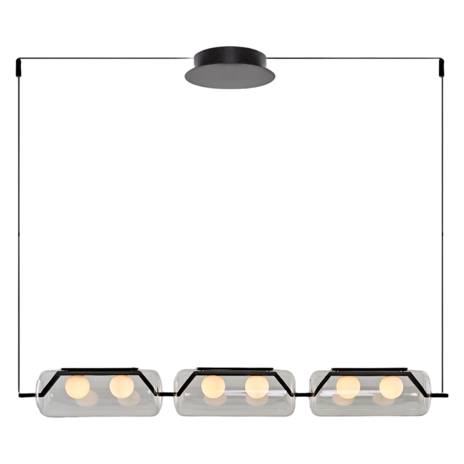 Özcan Aydınlatma 3436-3AS 3'lü Sıralı Modern Cam LED Avize