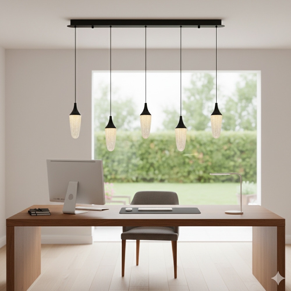 Özcan Aydınlatma 4038-5AS 5'li Sıralı Dekoratif Led Avize