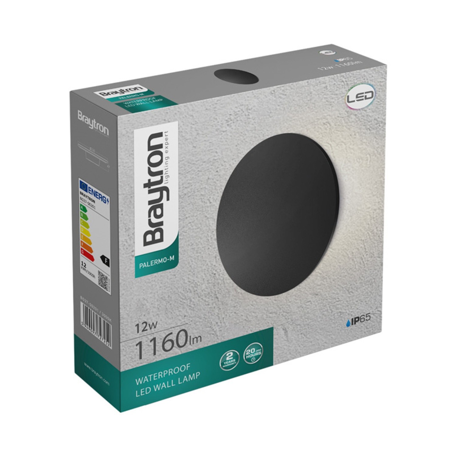 Braytron Palermo 12W Led Duvar Aplik 3 Renk - Siyah