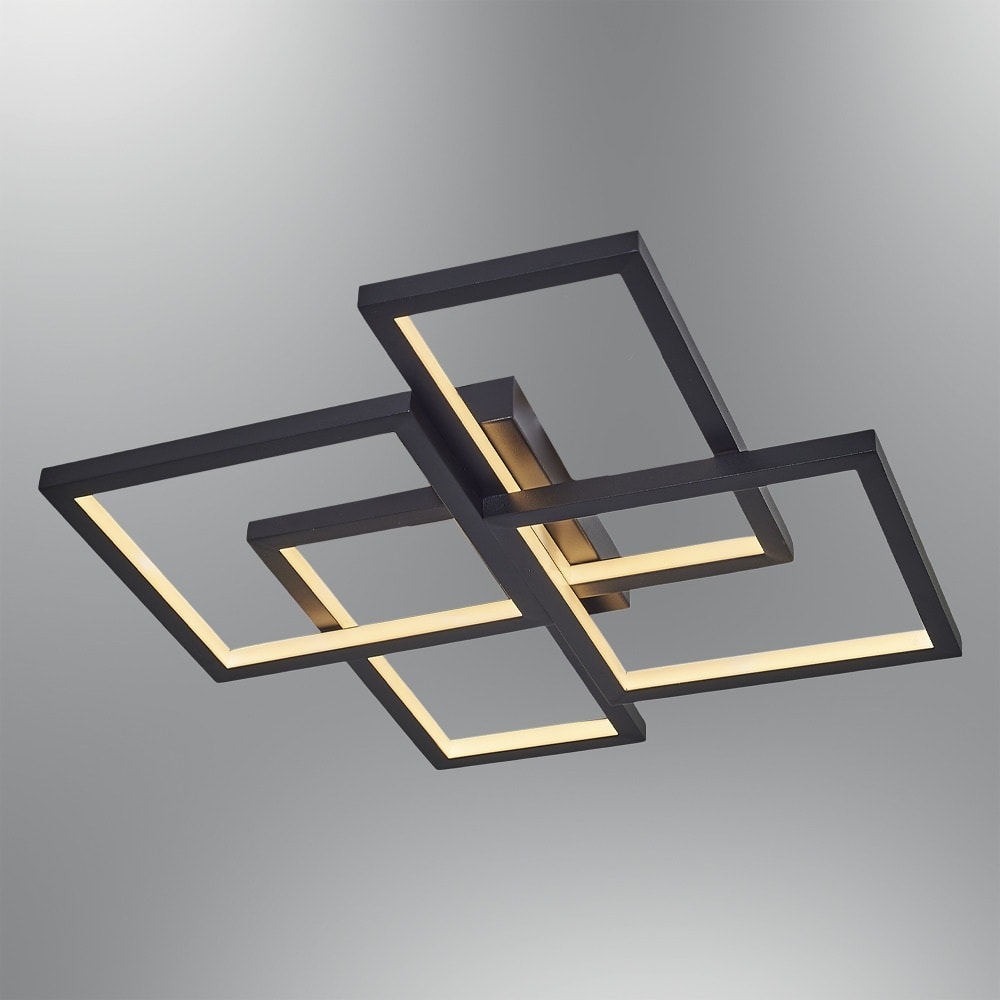 Özcan Aydınlatma 4158-2 Dekoratif Square B. Led Plafonyer - Siyah