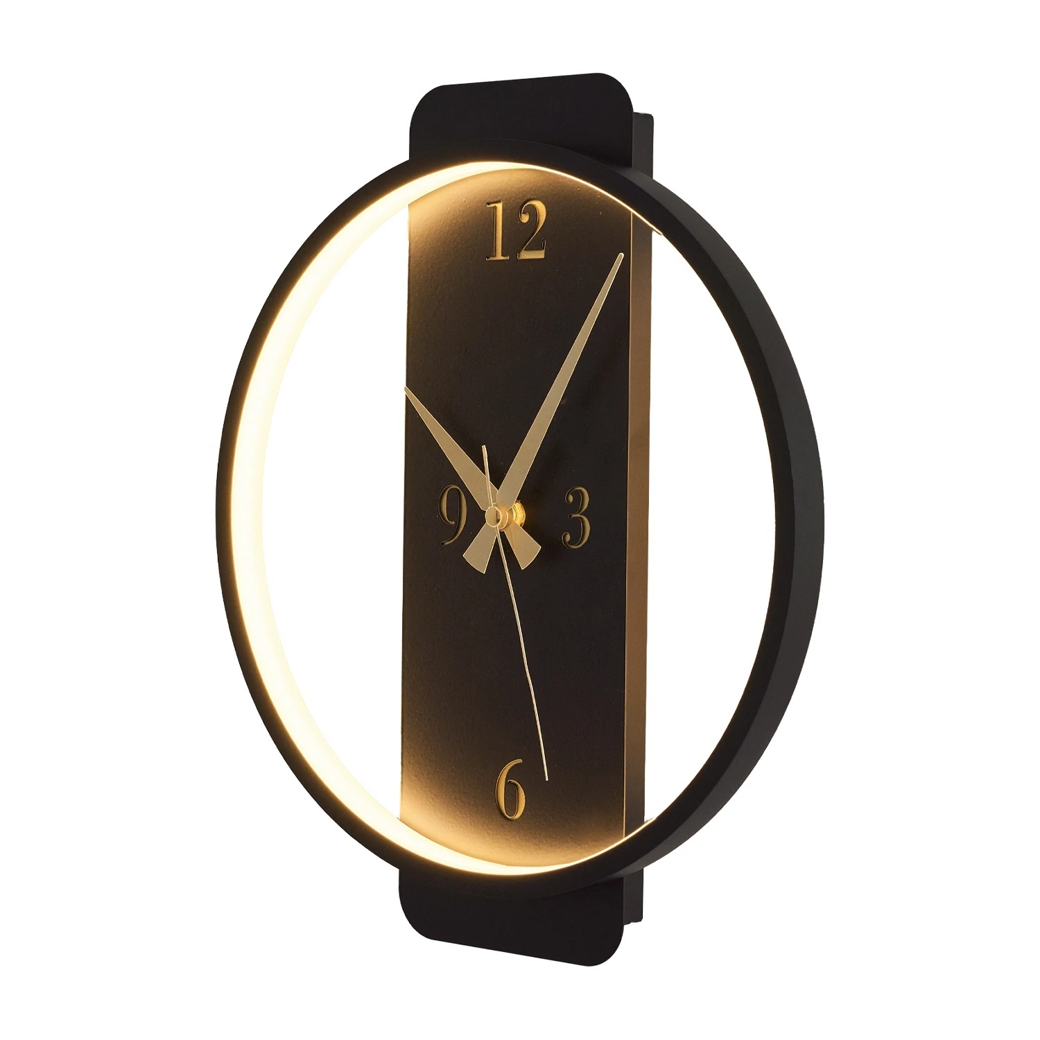 Özcan Aydınlatma Yuvarlak Led Duvar Saati - Siyah