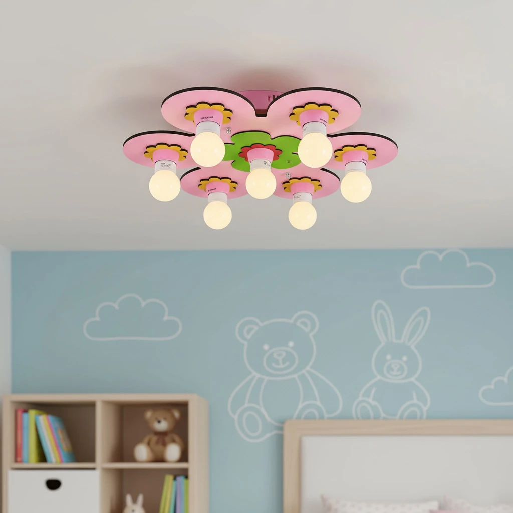 Özcan Aydınlatma 4802-3 Çiçekli Çocuk Odası Armatür Avize