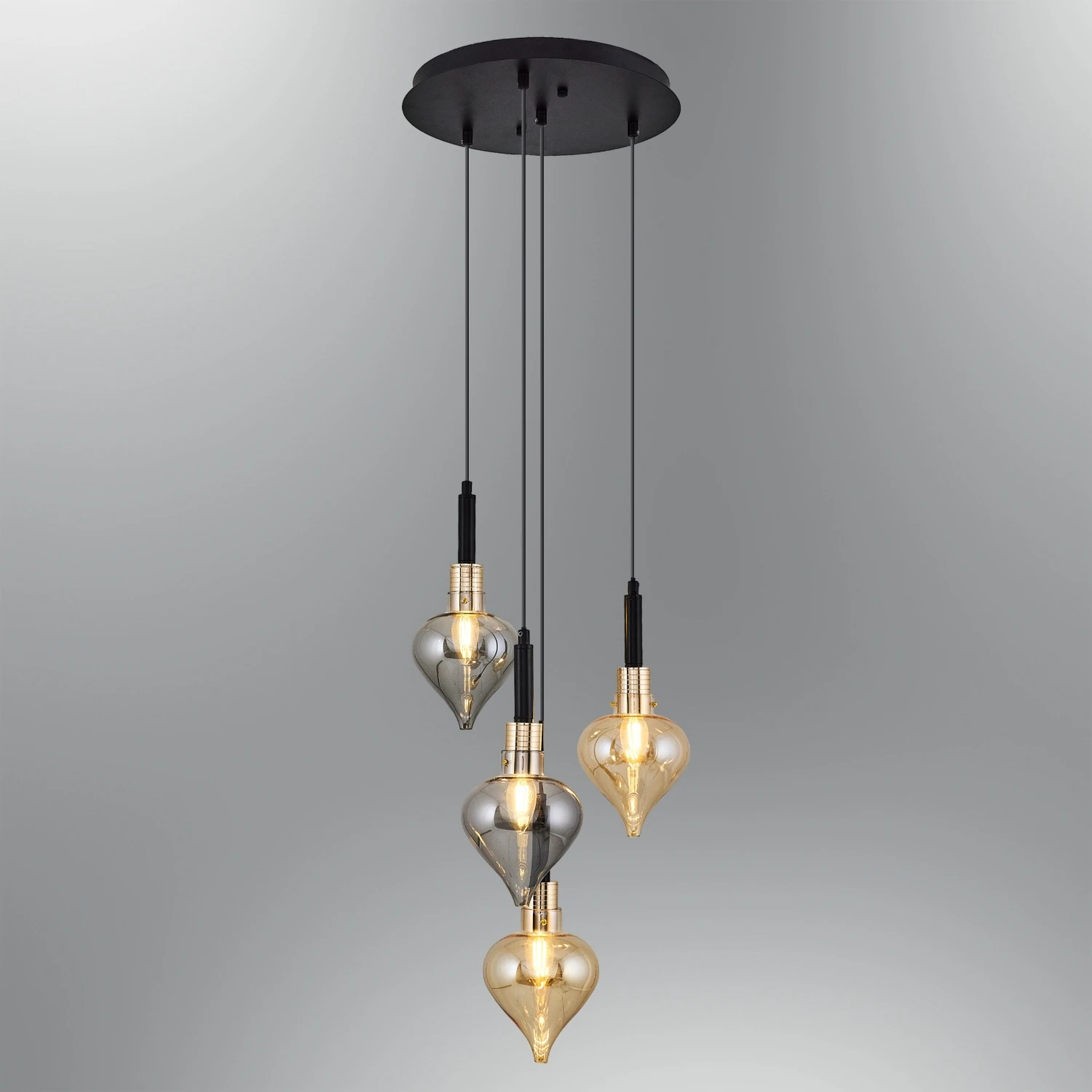 Özcan Aydınlatma 2801-4A 4'lü Cam Sarkıt Avize