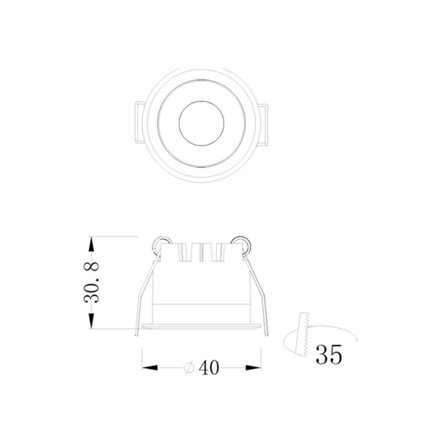 Jupiter Yuvarlak Sıva Altı Sabit Spot LS451 S