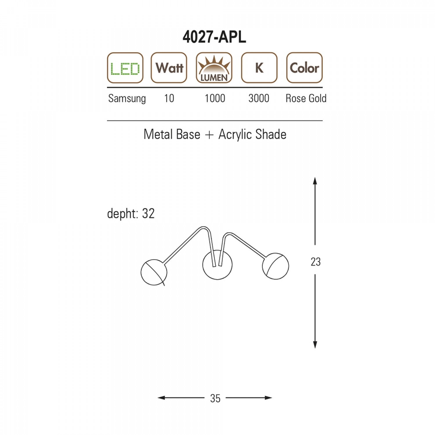 Özcan Aydınlatma 4027-APL 2'li Küre Modern LED Duvar Aplik