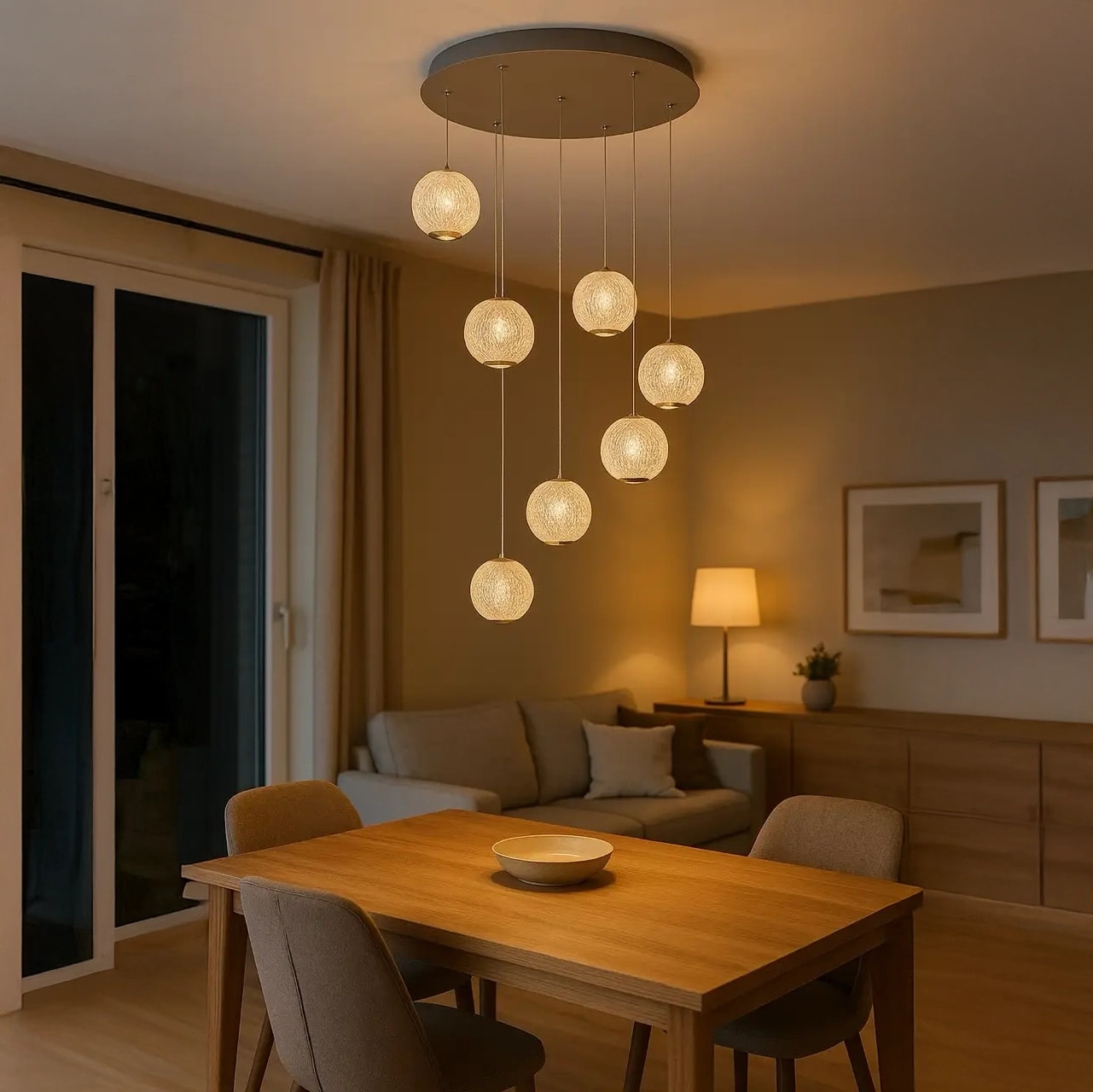 Özcan Aydınlatma 4134-7A 7'li Merkür Led Sarkıt Avize