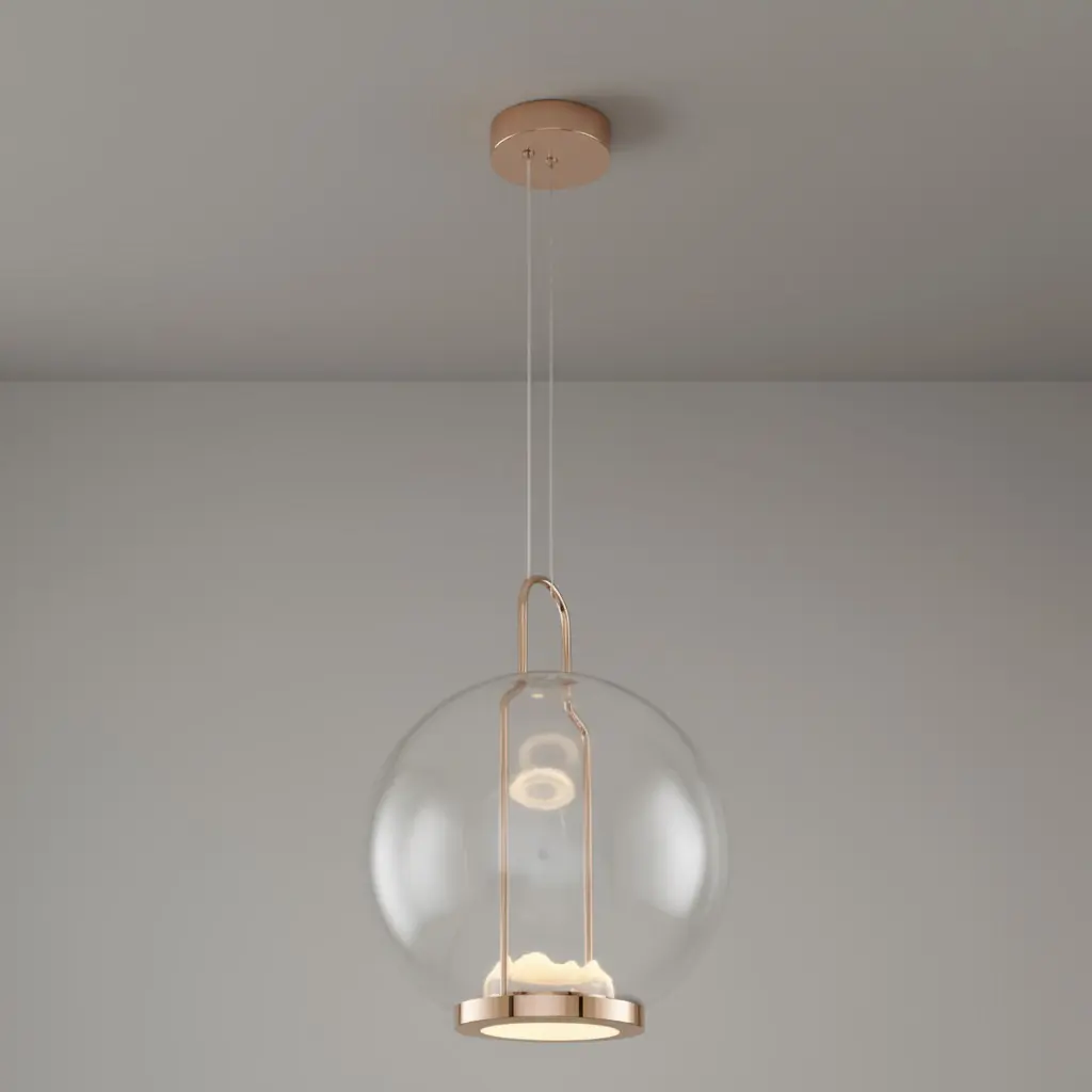 Özcan Aydınlatma 3435-1A Tekli Modern Cam LED Sarkıt Avize